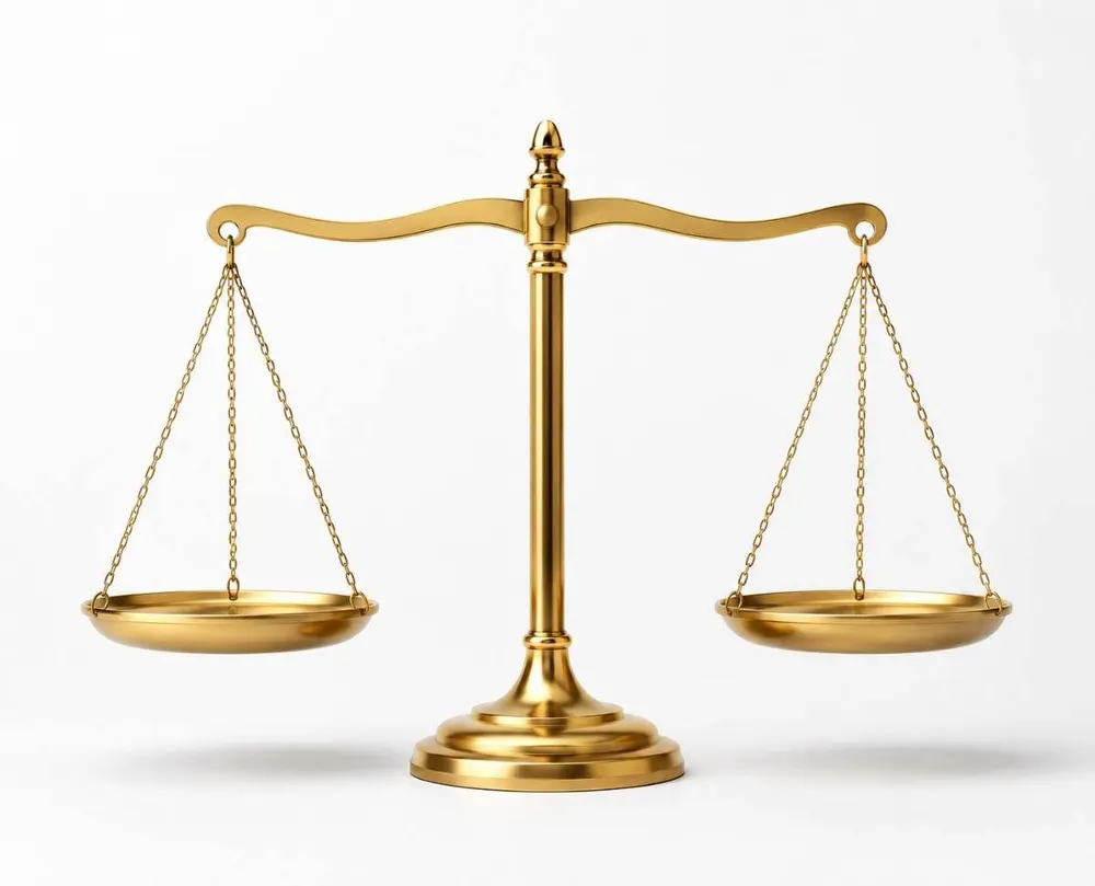 Golden scale representing the balance between reliability and innovation